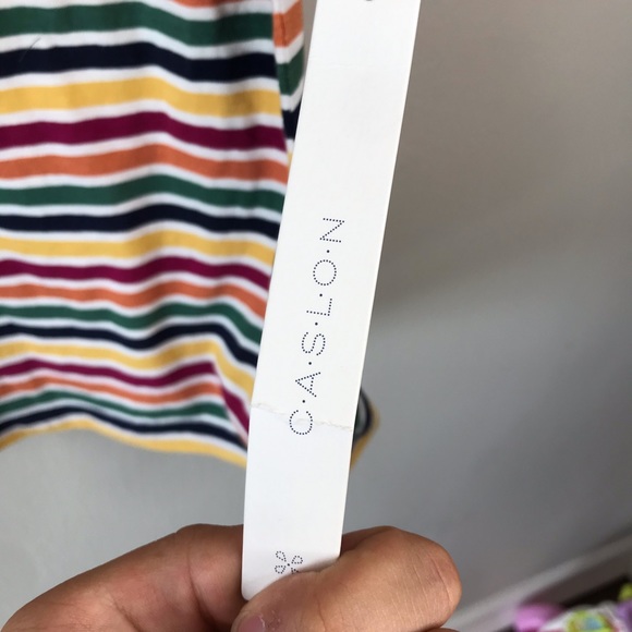 Caslon Striped V-Neck Tank Sz Small - Picture 4 of 5